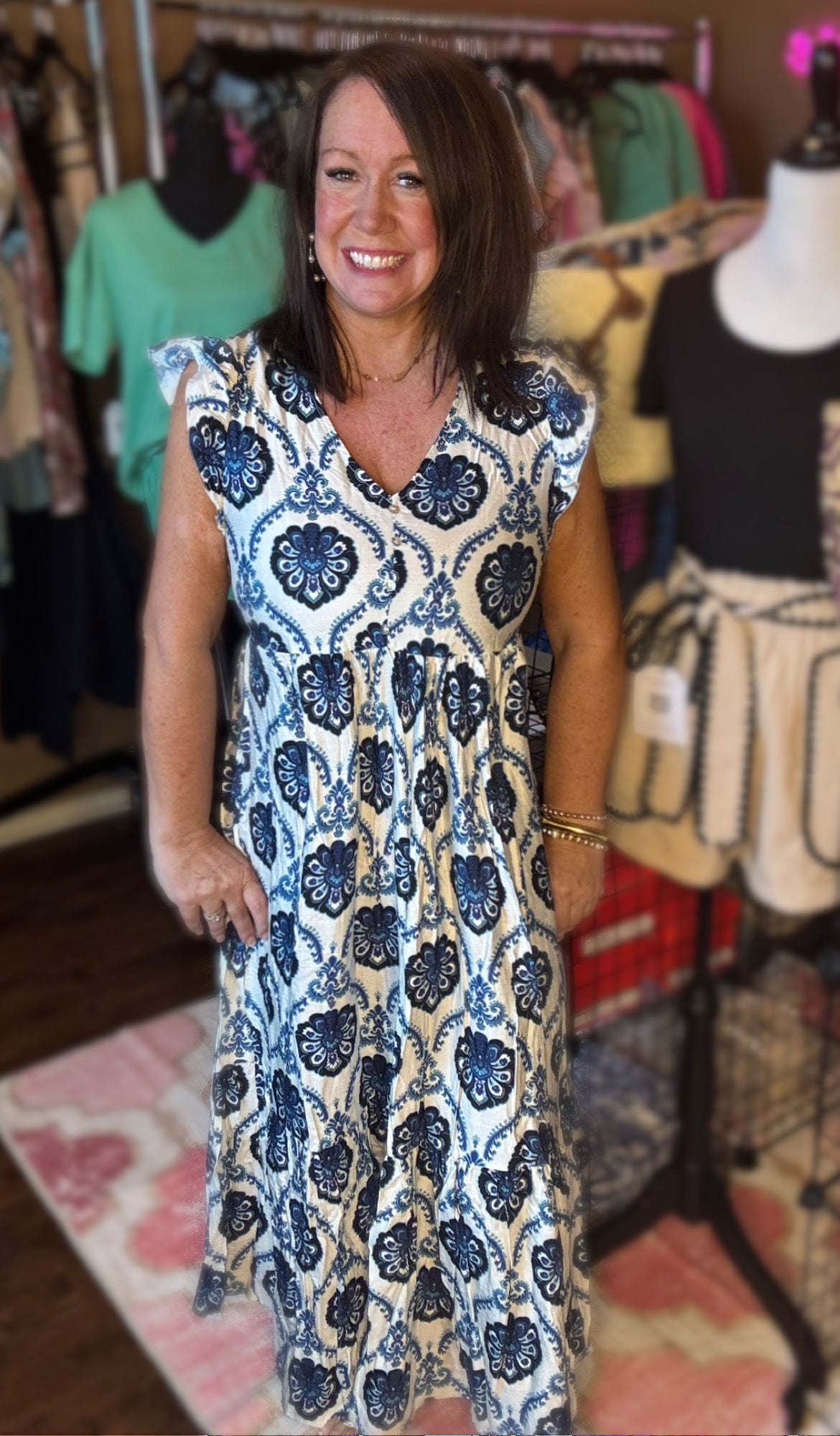 Flutter Sleeve Maxi Dress