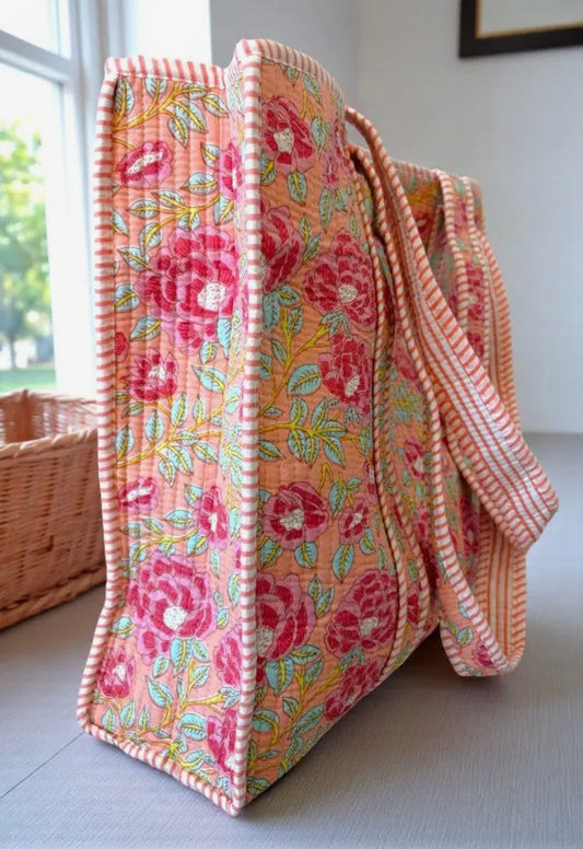 Golden Hour Quilted Tote Bag