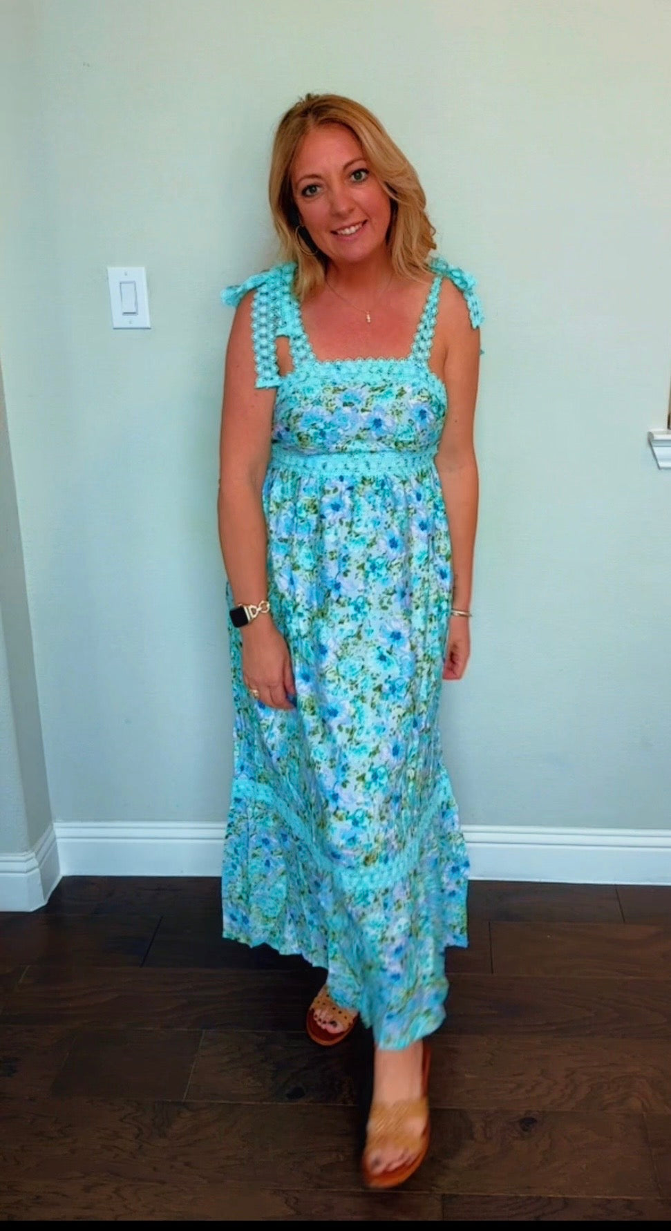 Lace Strap Maxi Dress