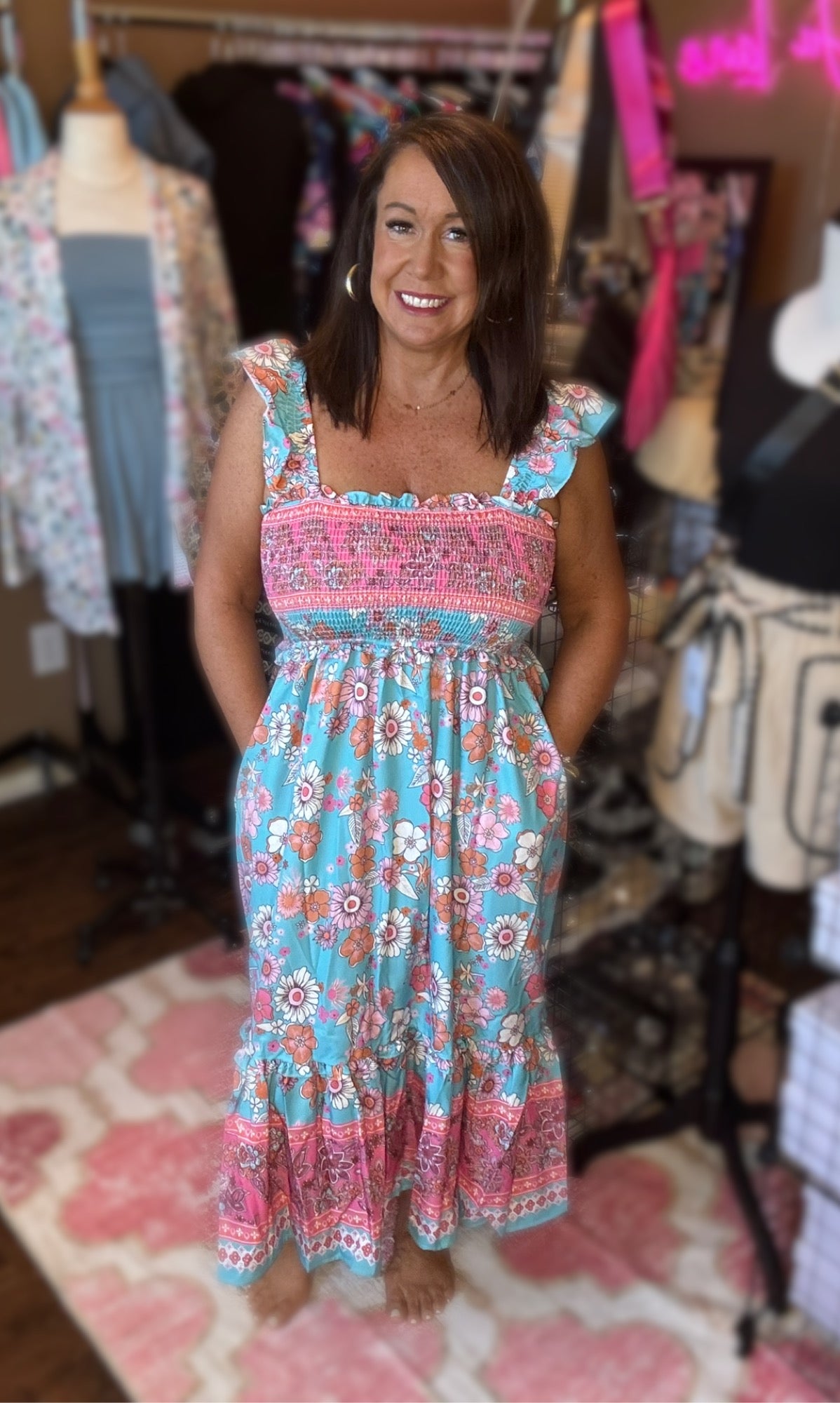 Ruffle Strap Maxi Dress