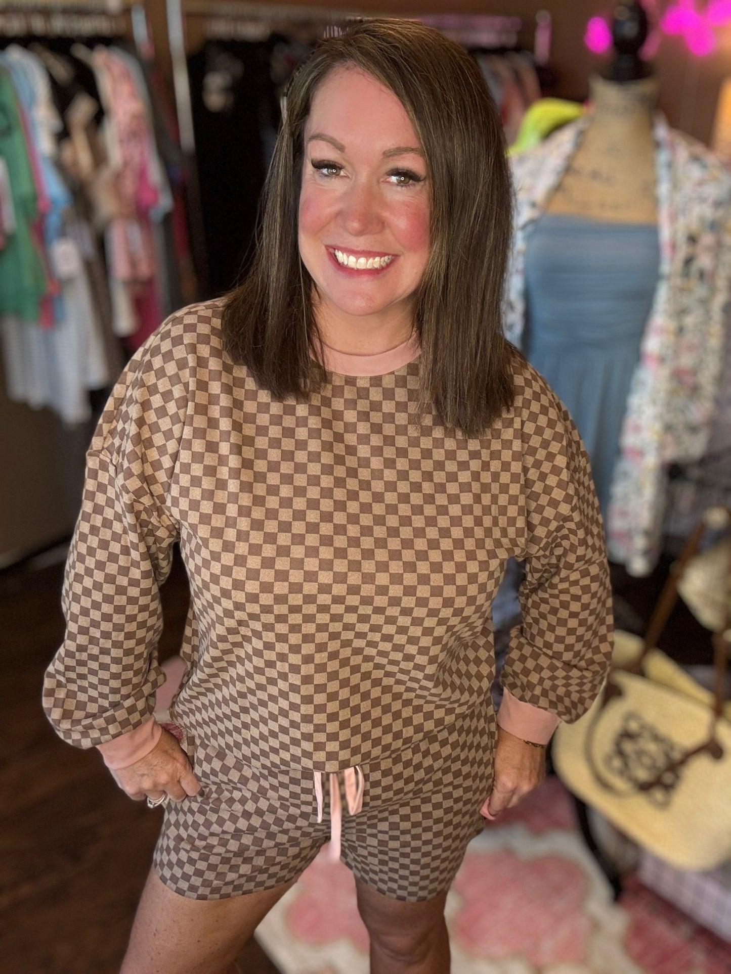 Checkered Shorts Set