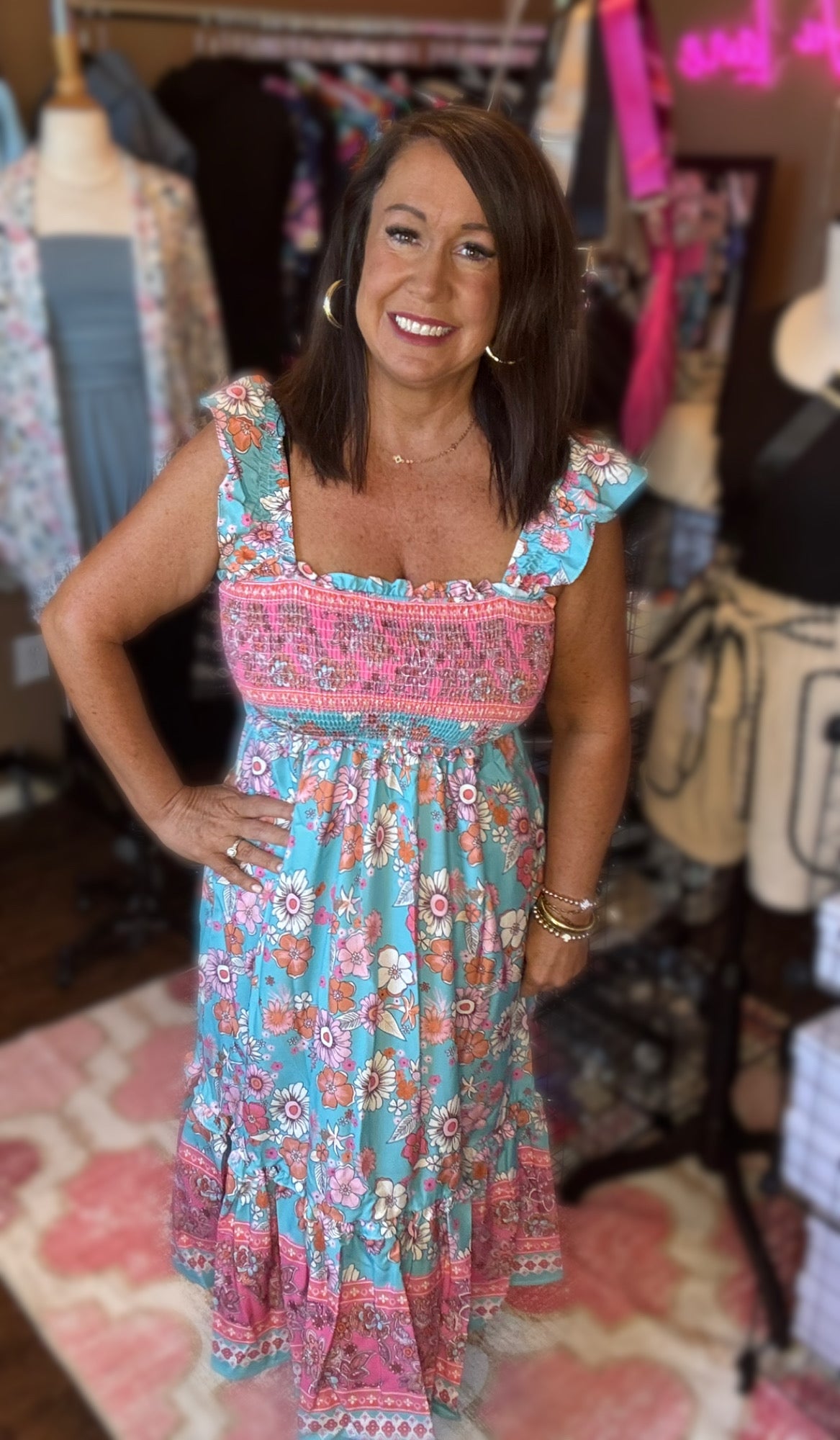 Ruffle Strap Maxi Dress