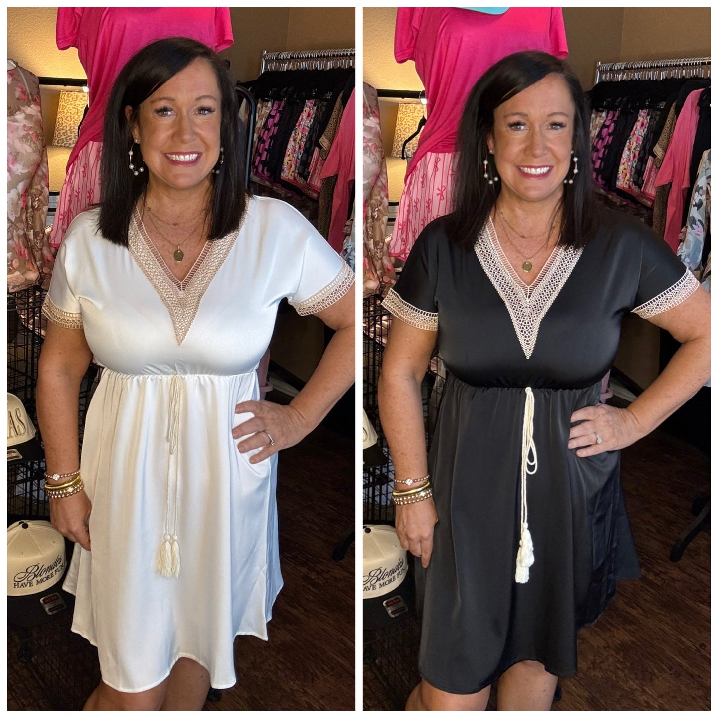 Crochet Lace Trim Dress