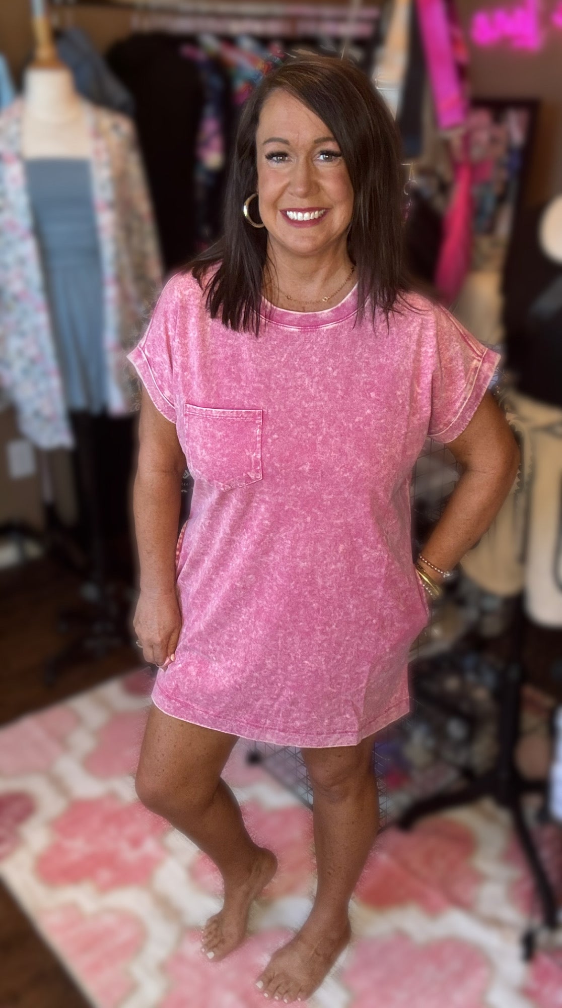 Acid Washed Shirt Dress