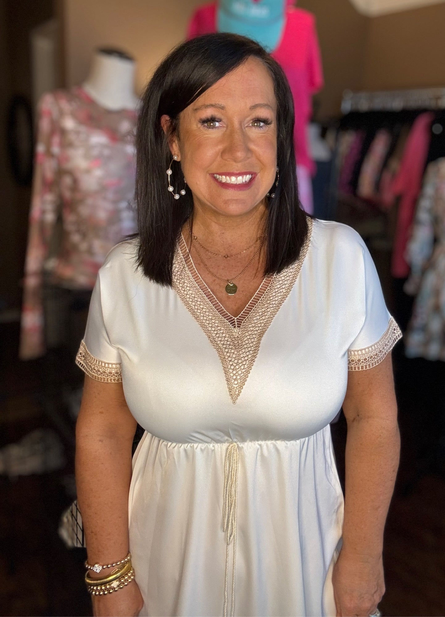 Crochet Lace Trim Dress