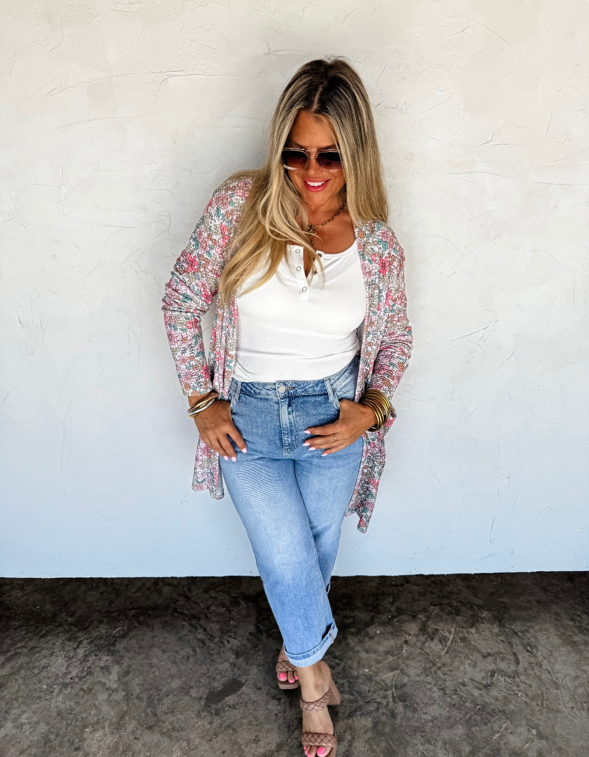 White Floral Lola Cardigan