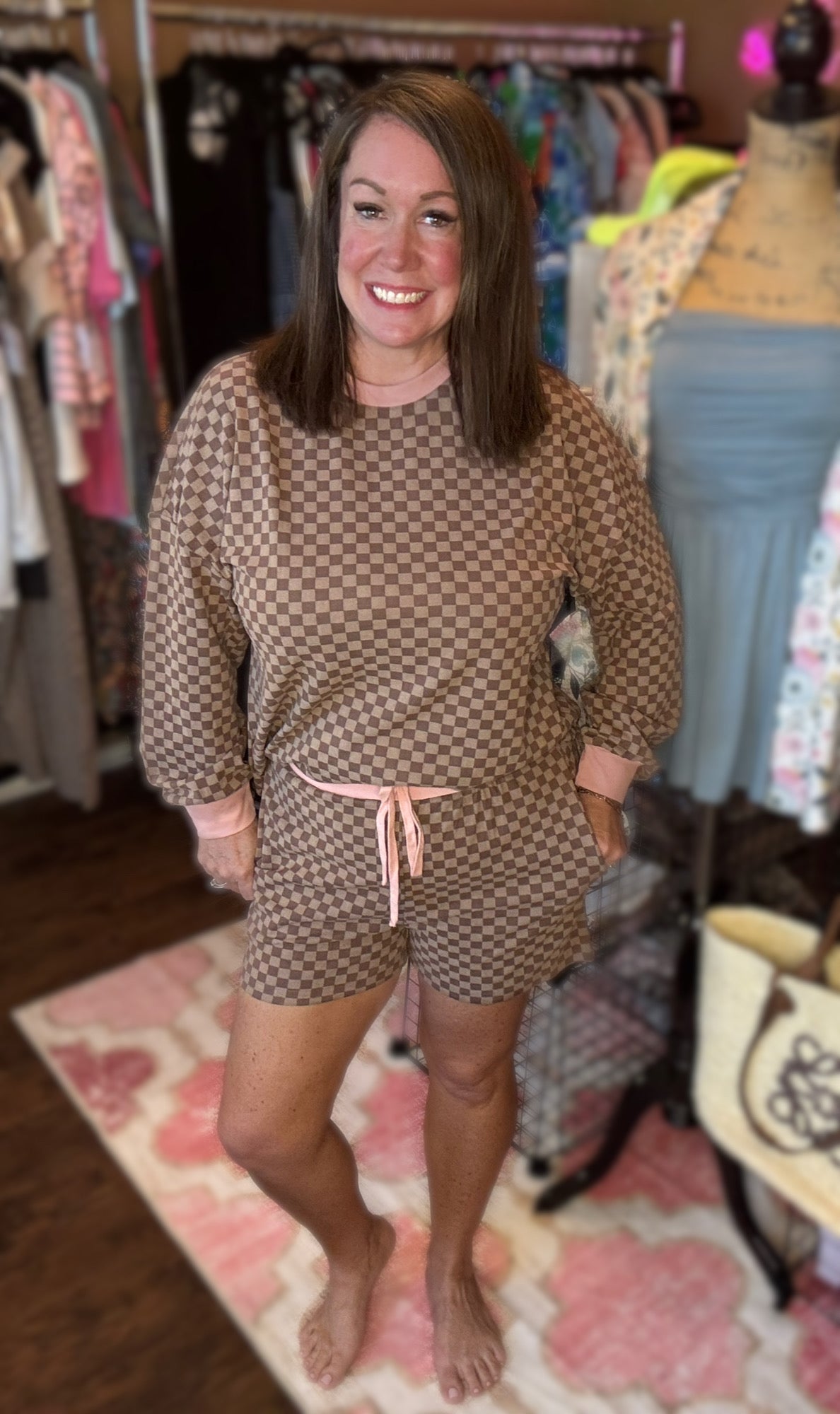 Checkered Shorts Set