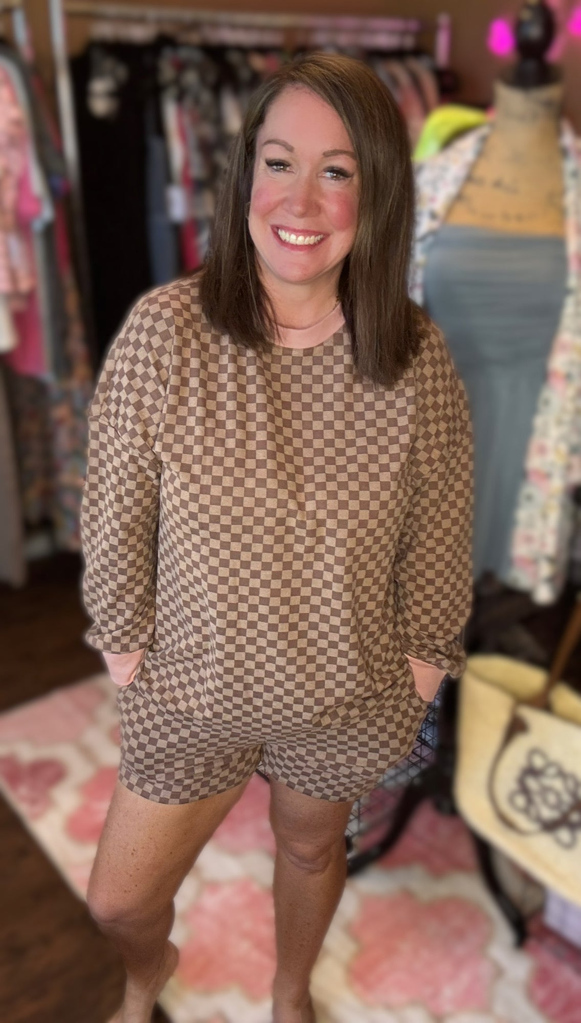Checkered Shorts Set