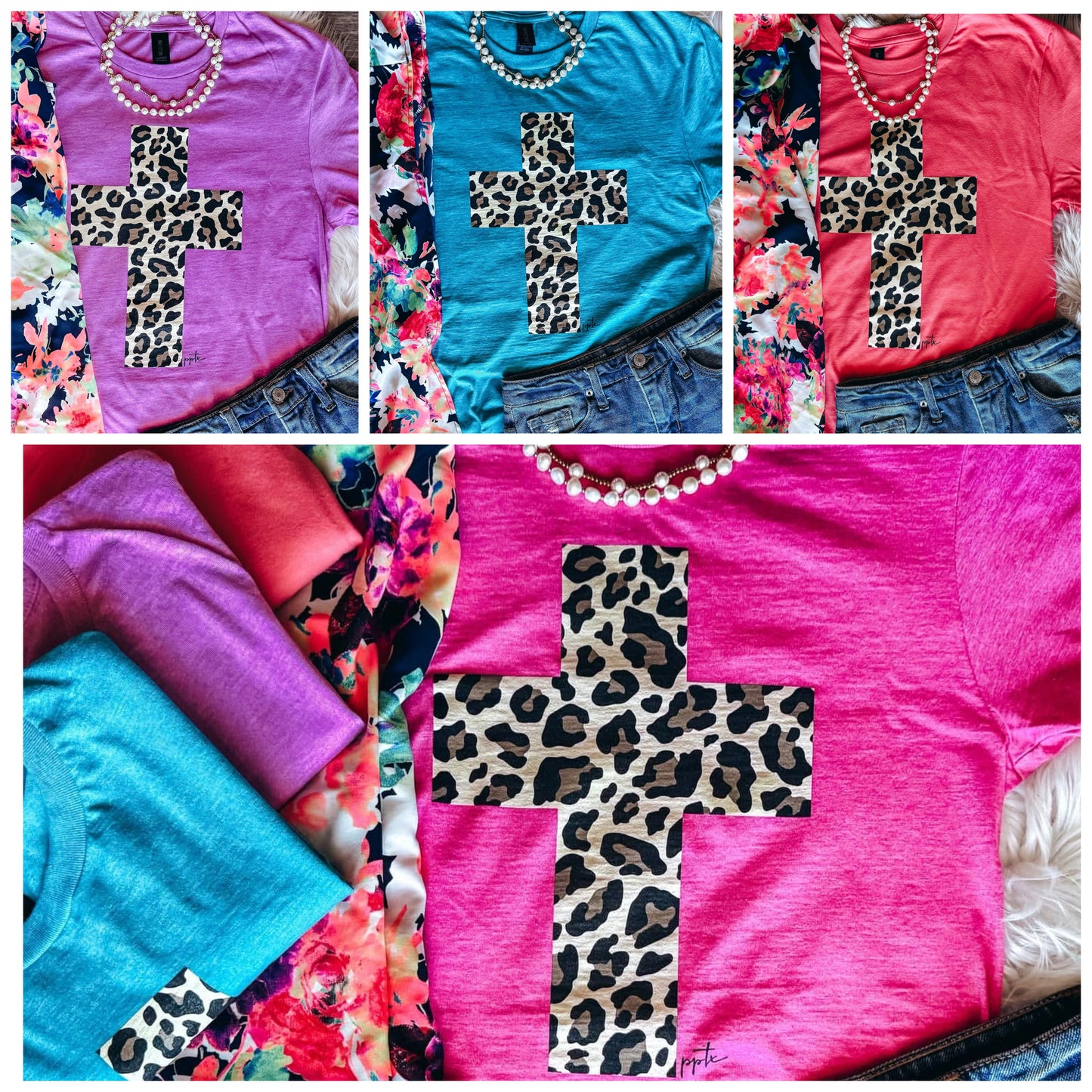 Leopard Cross Tee PREORDER