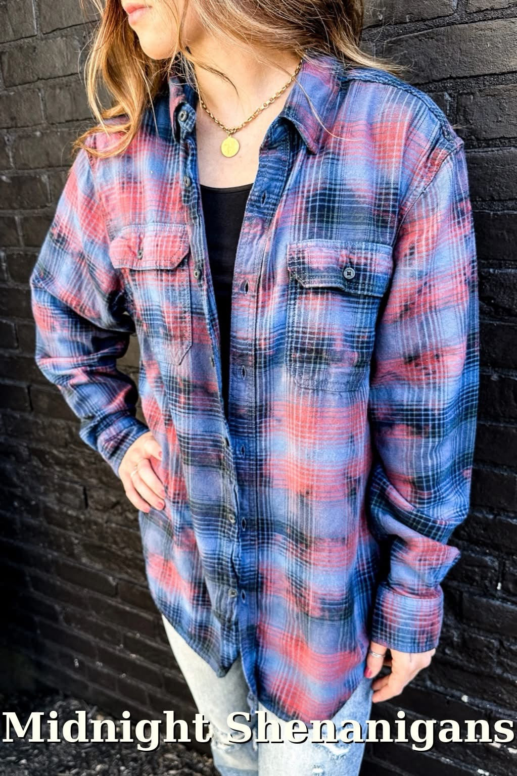 Distressed Flannel Preorder - Midnight Shenanigans