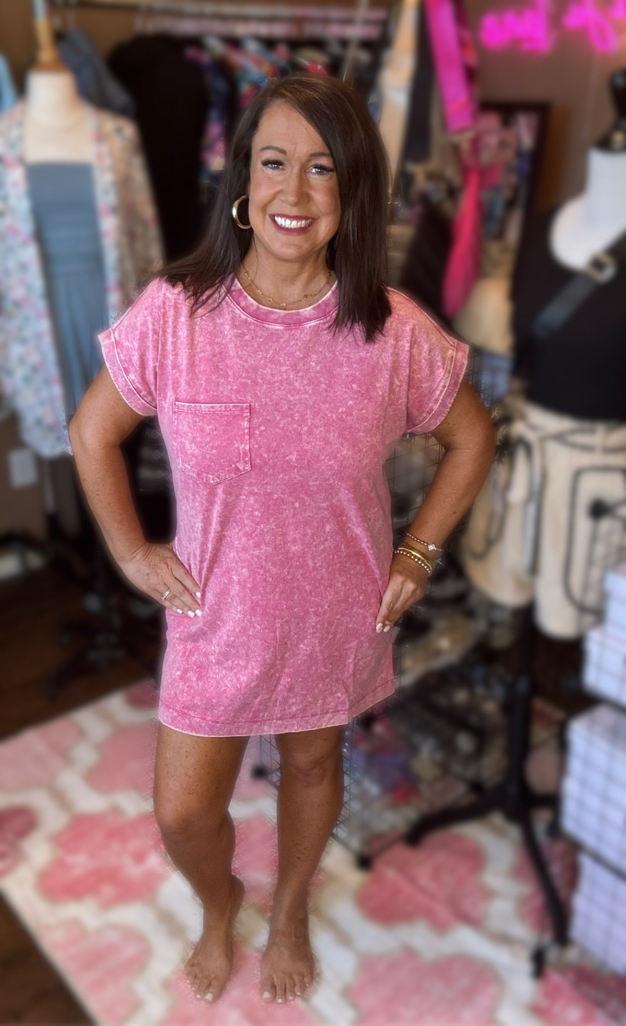Acid Washed Shirt Dress