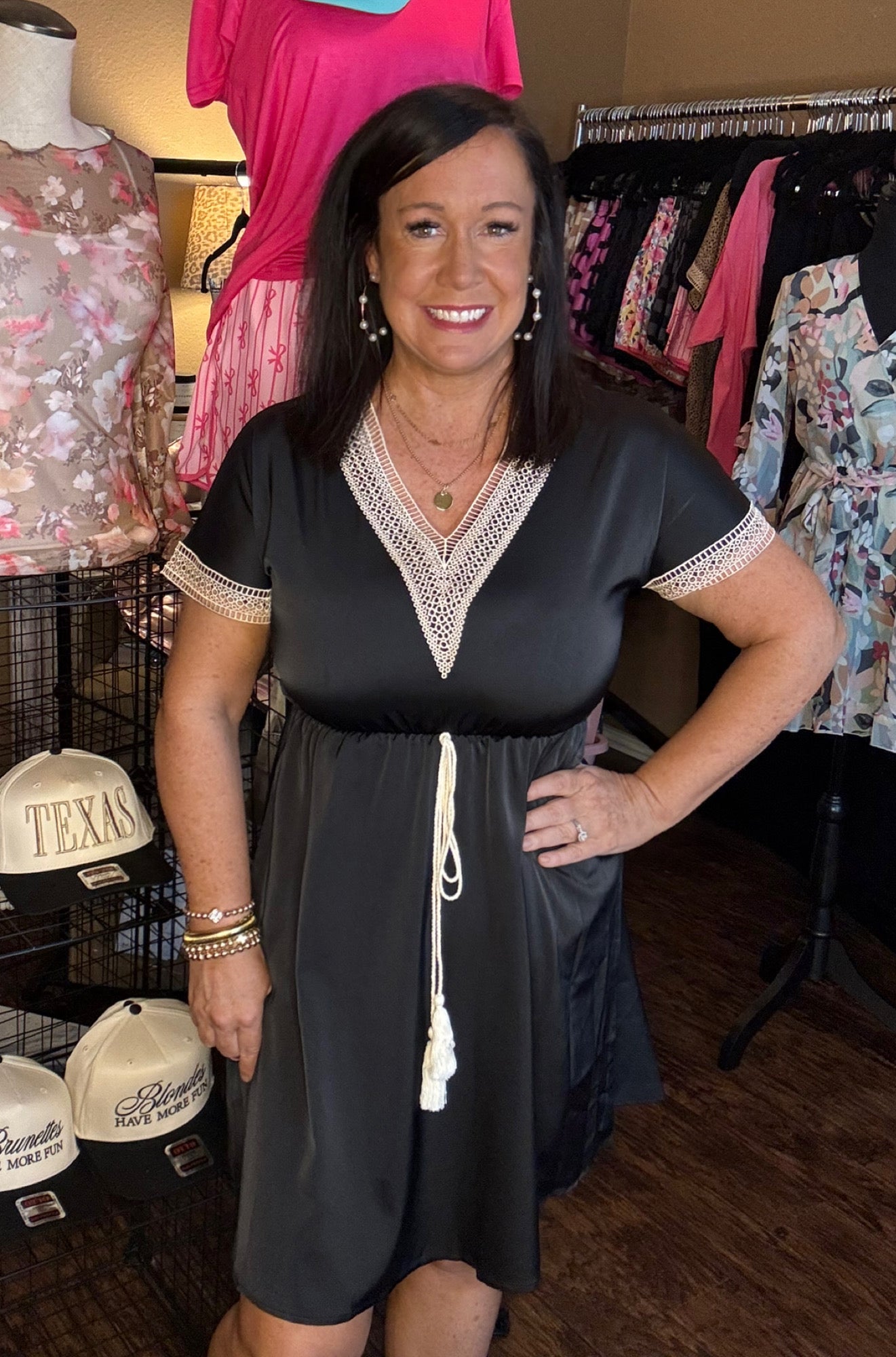Crochet Lace Trim Dress