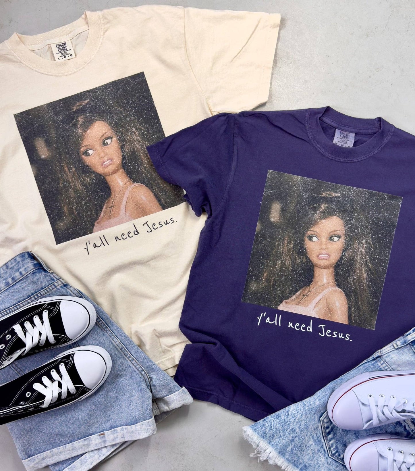 Y'all Need Jesus Tee Ivory