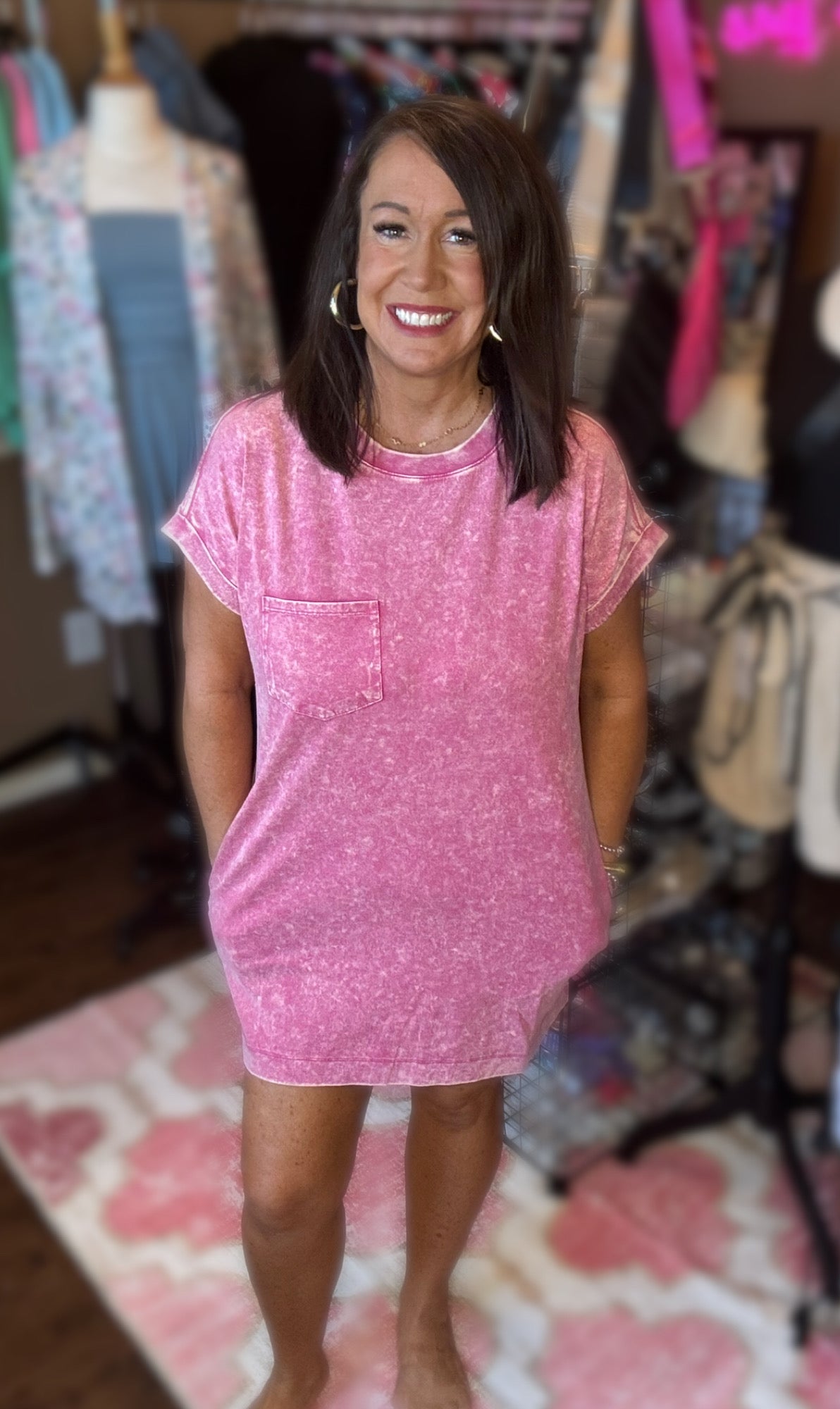 Acid Washed Shirt Dress