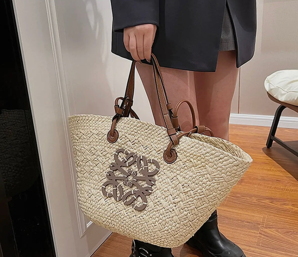 Boho Straw Tote