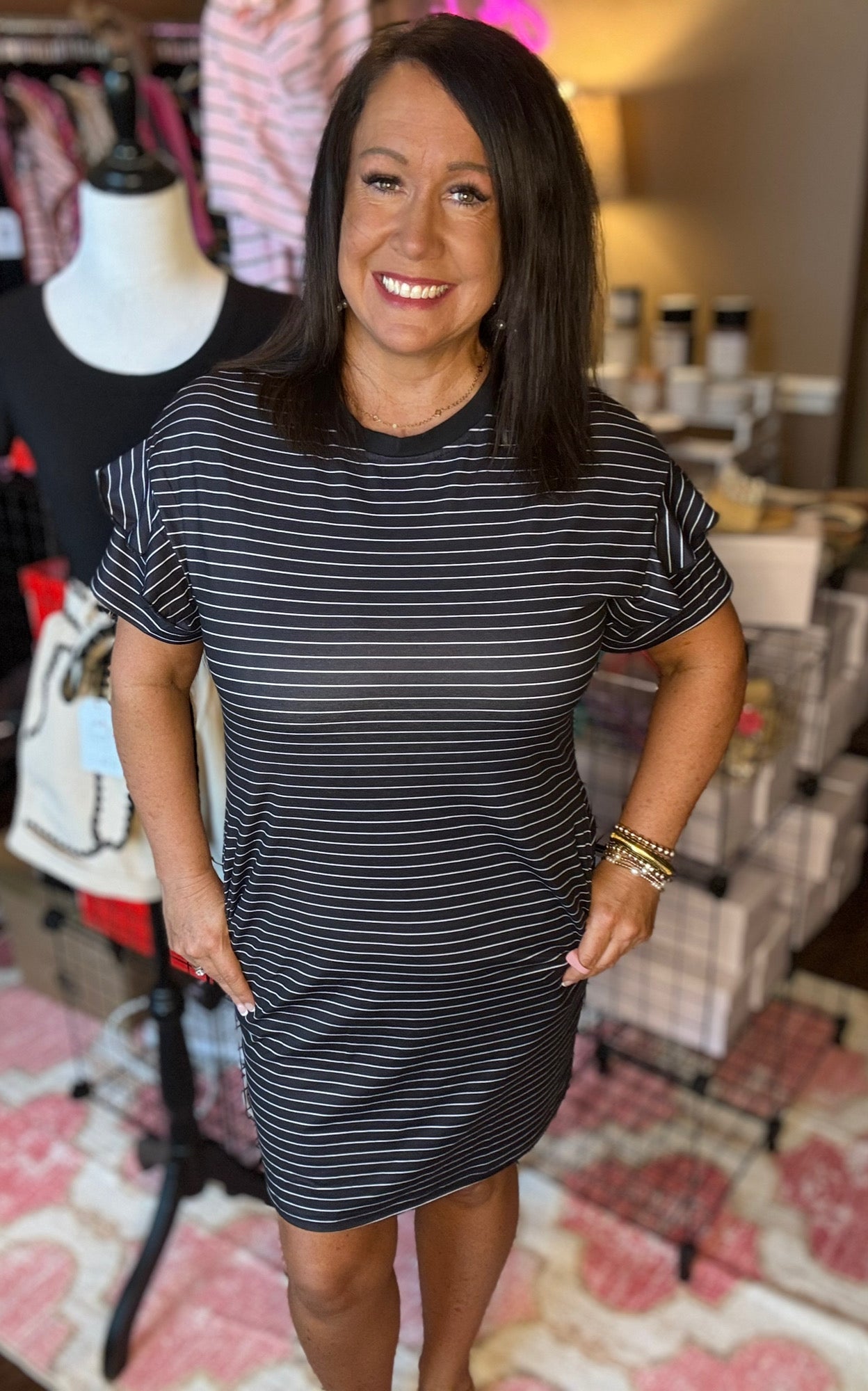 Ruffle Sleeve T-Shirt Shift Dress