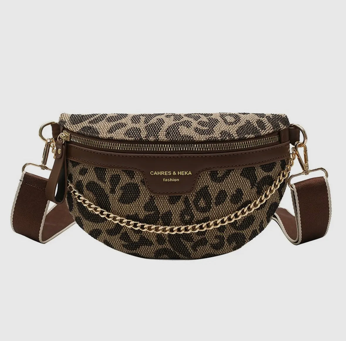 Leopard Crossbody Purse with Chain
