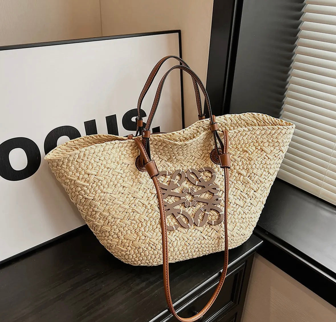Boho Straw Tote