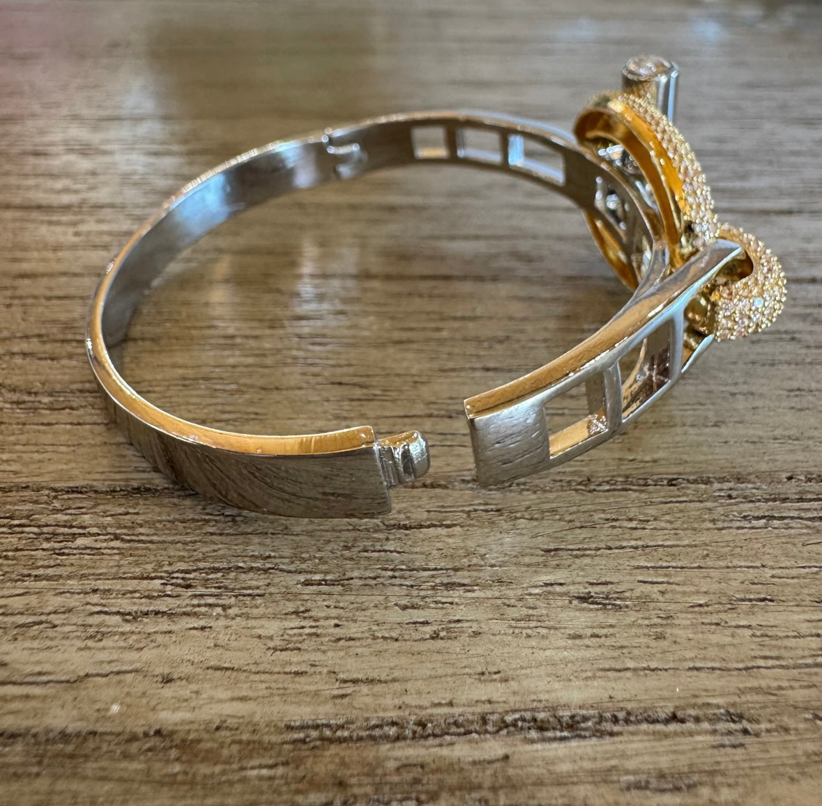 Pave Diamond Anchor Bangle Bracelet