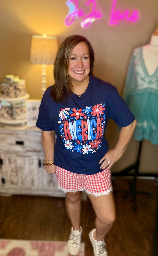 Floral America Tee