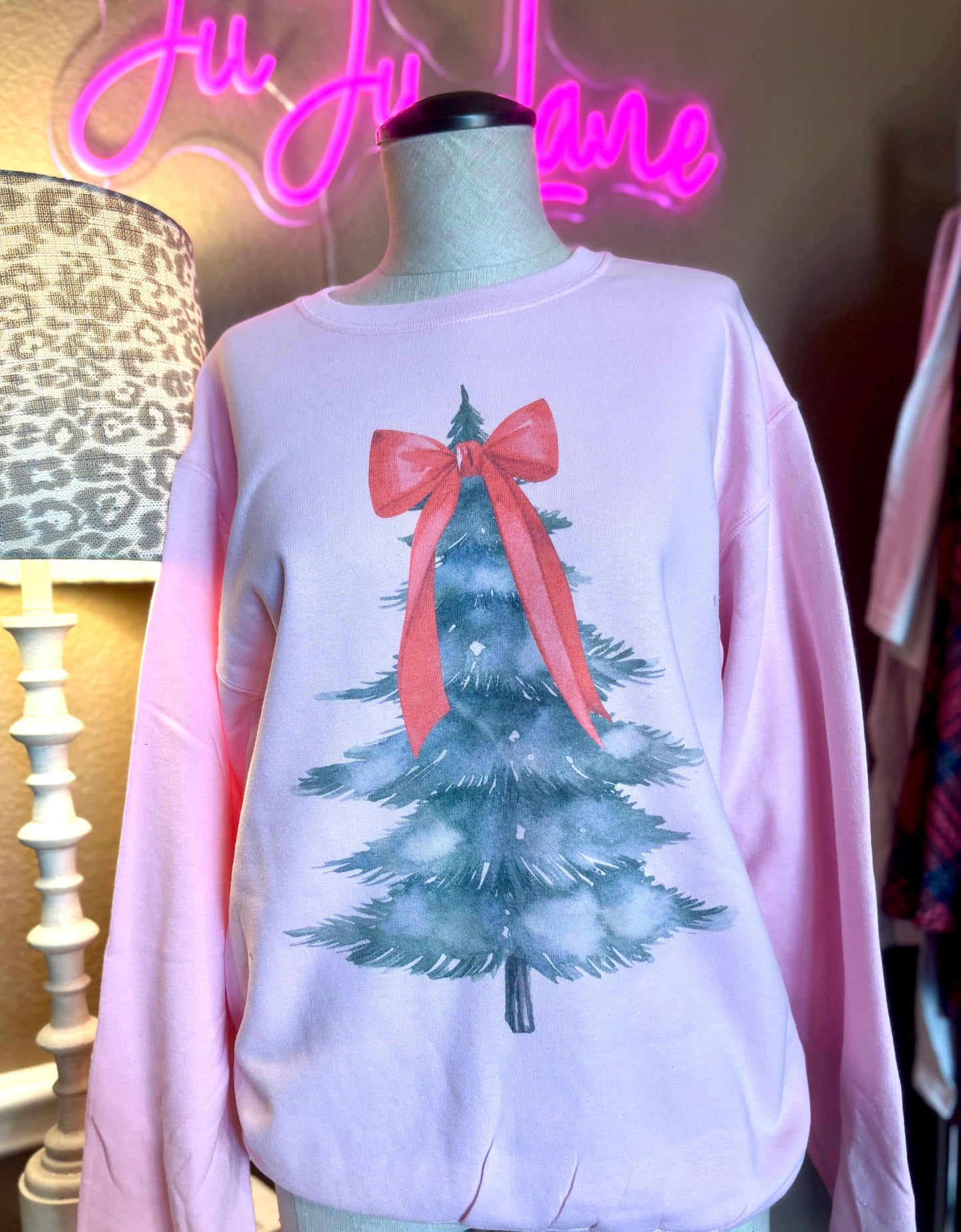 Pink Christmas Tree Sweatshirt