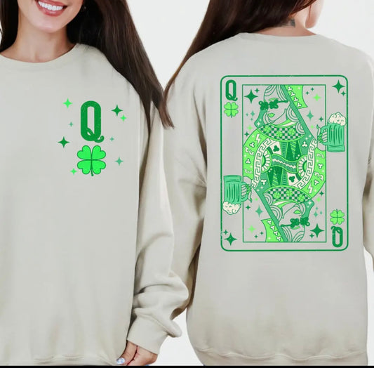Queen of Hearts St Patricks Sweatshirt or Tee PREORDER