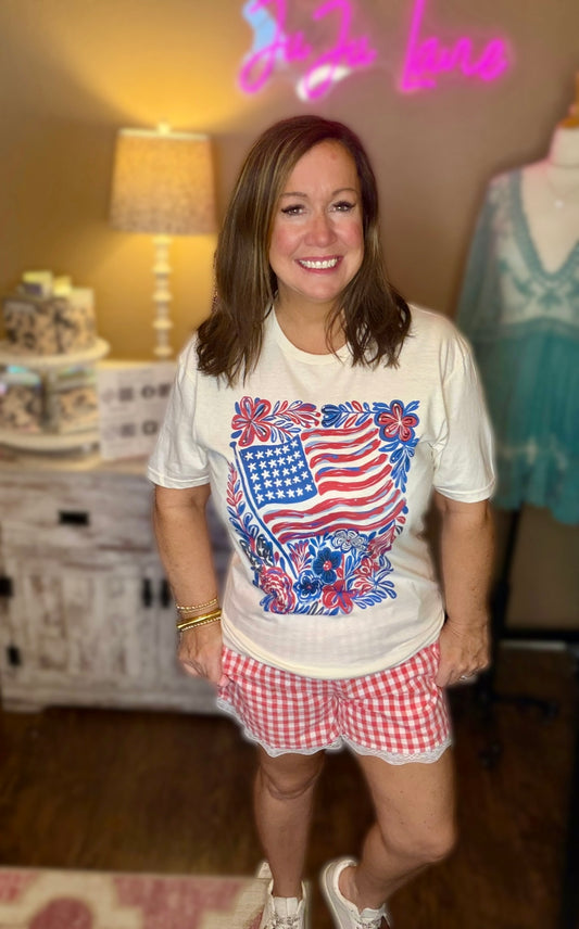 Floral Flag Tee