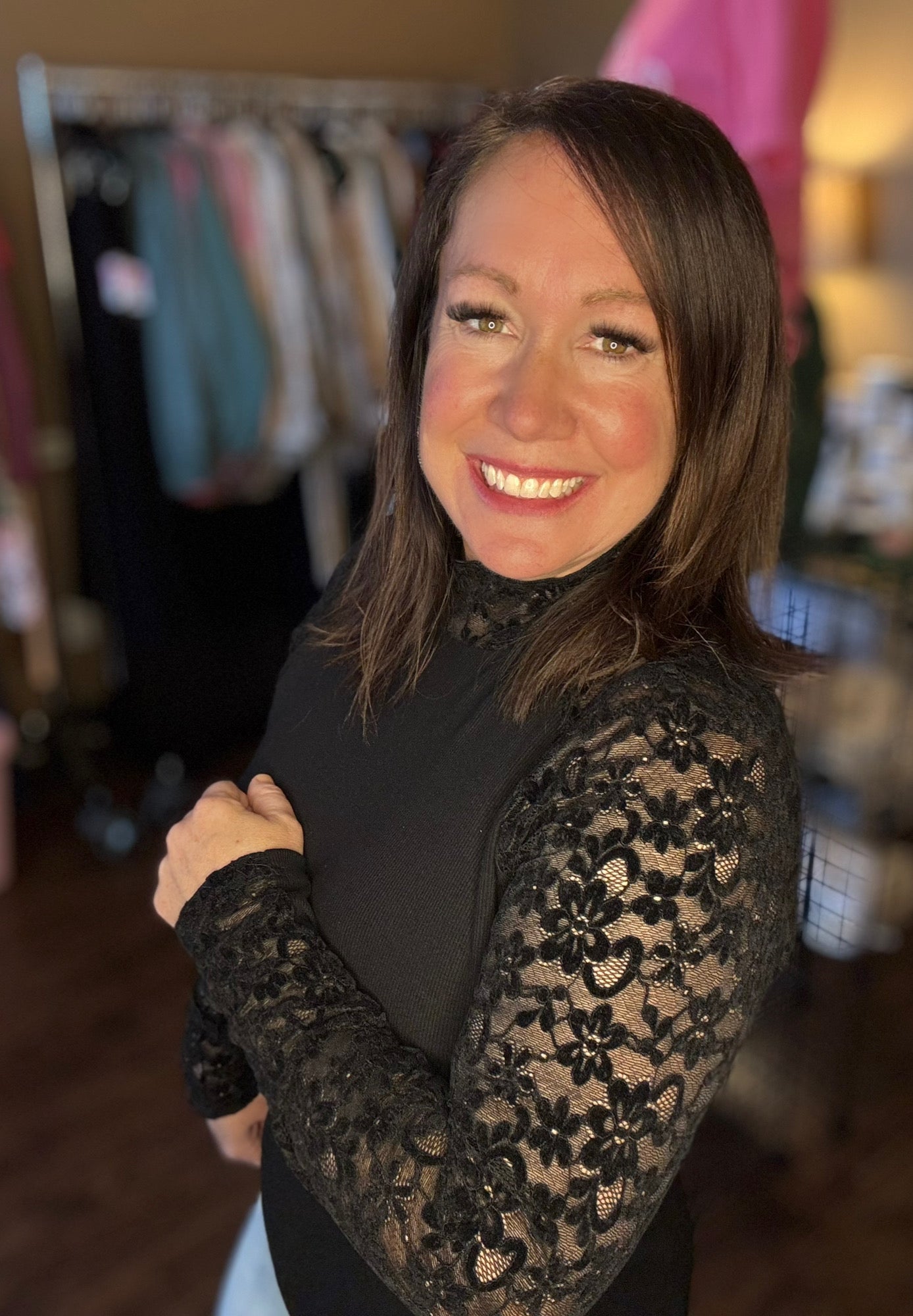 Lace Patchwork Slim Top