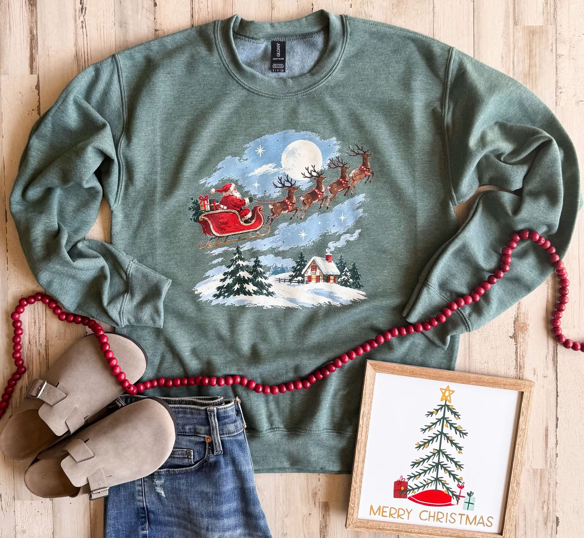 Vintage Santa Scene Sweatshirt Preorder