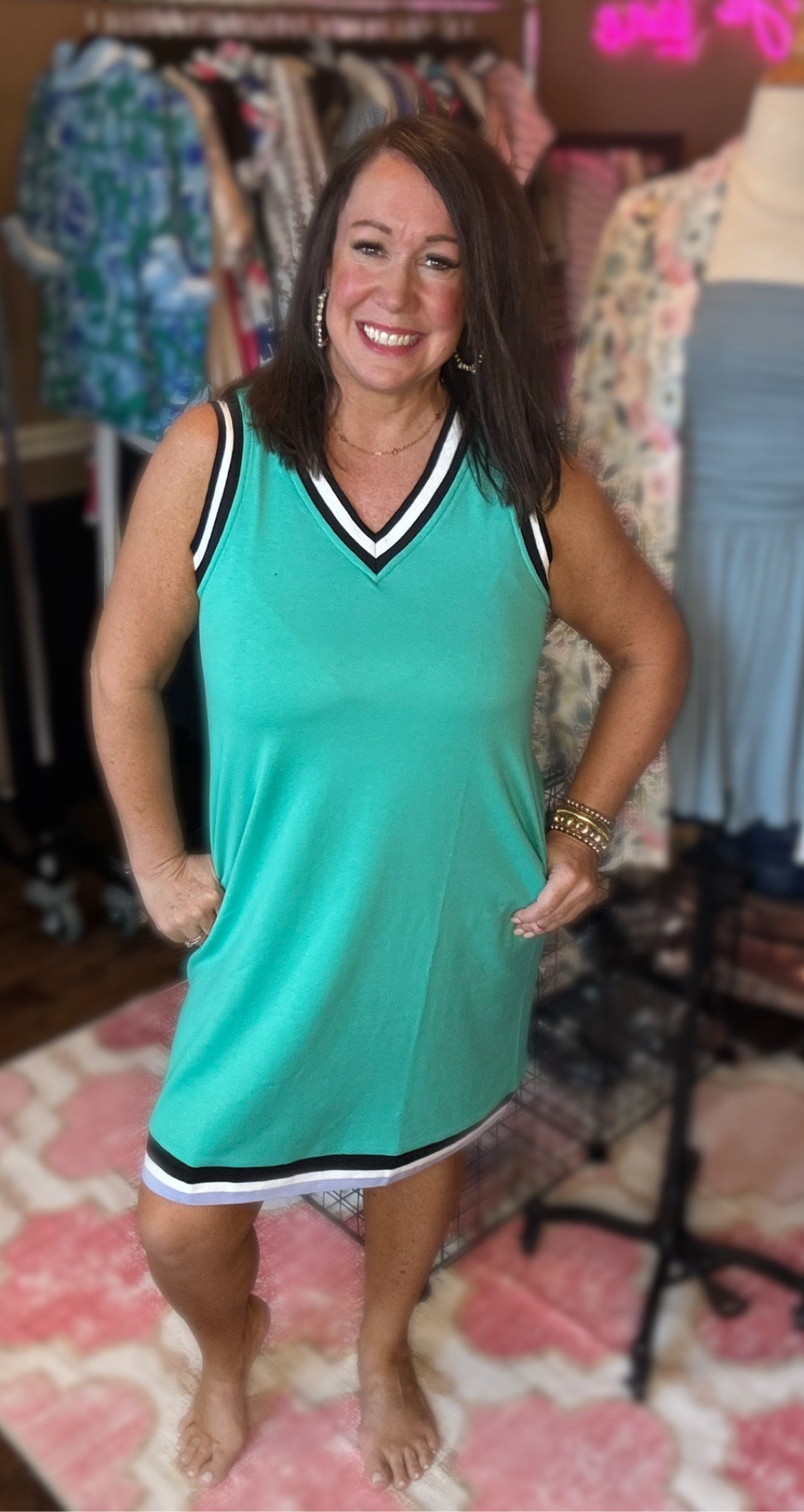 Contrast Trim Dress