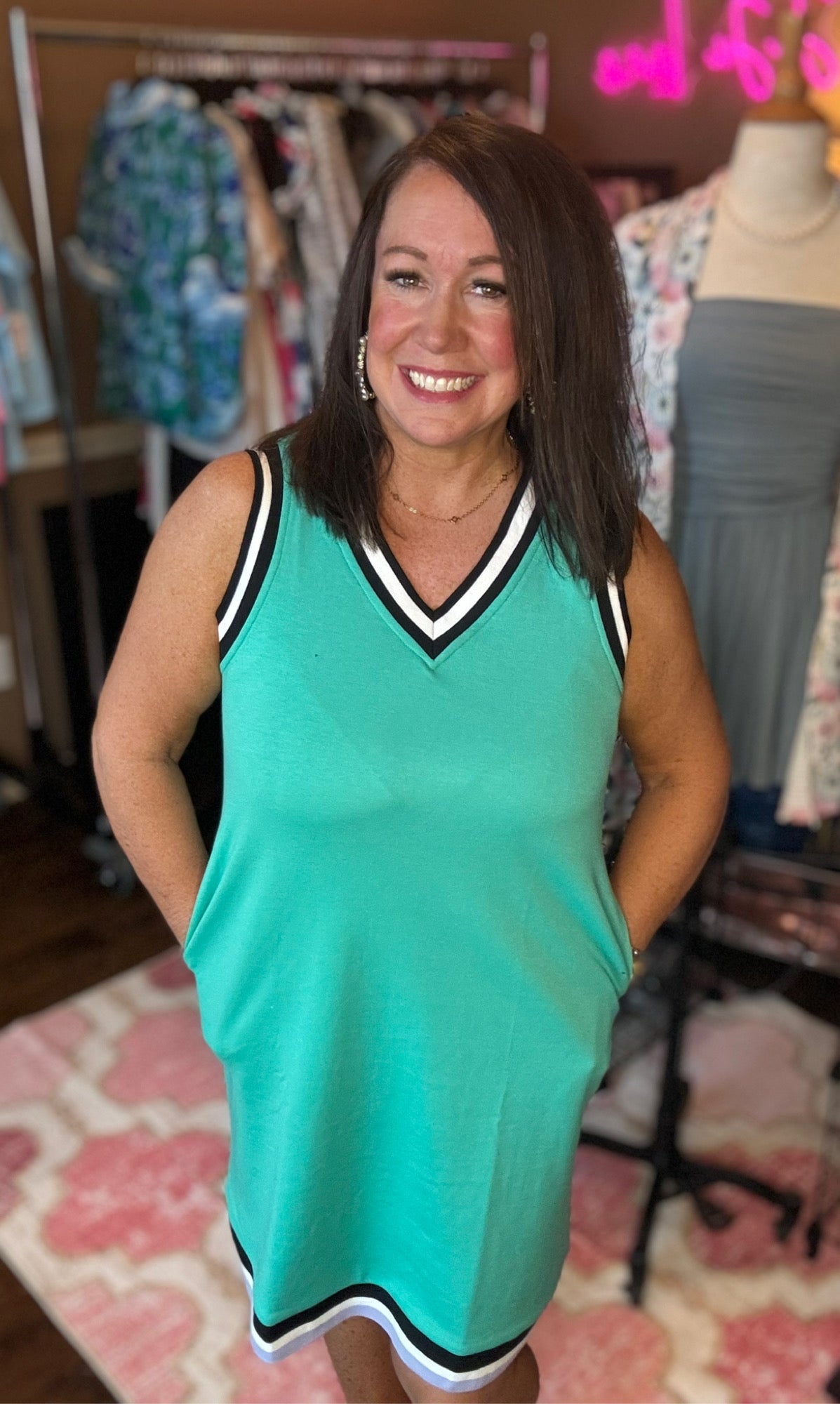 Contrast Trim Dress