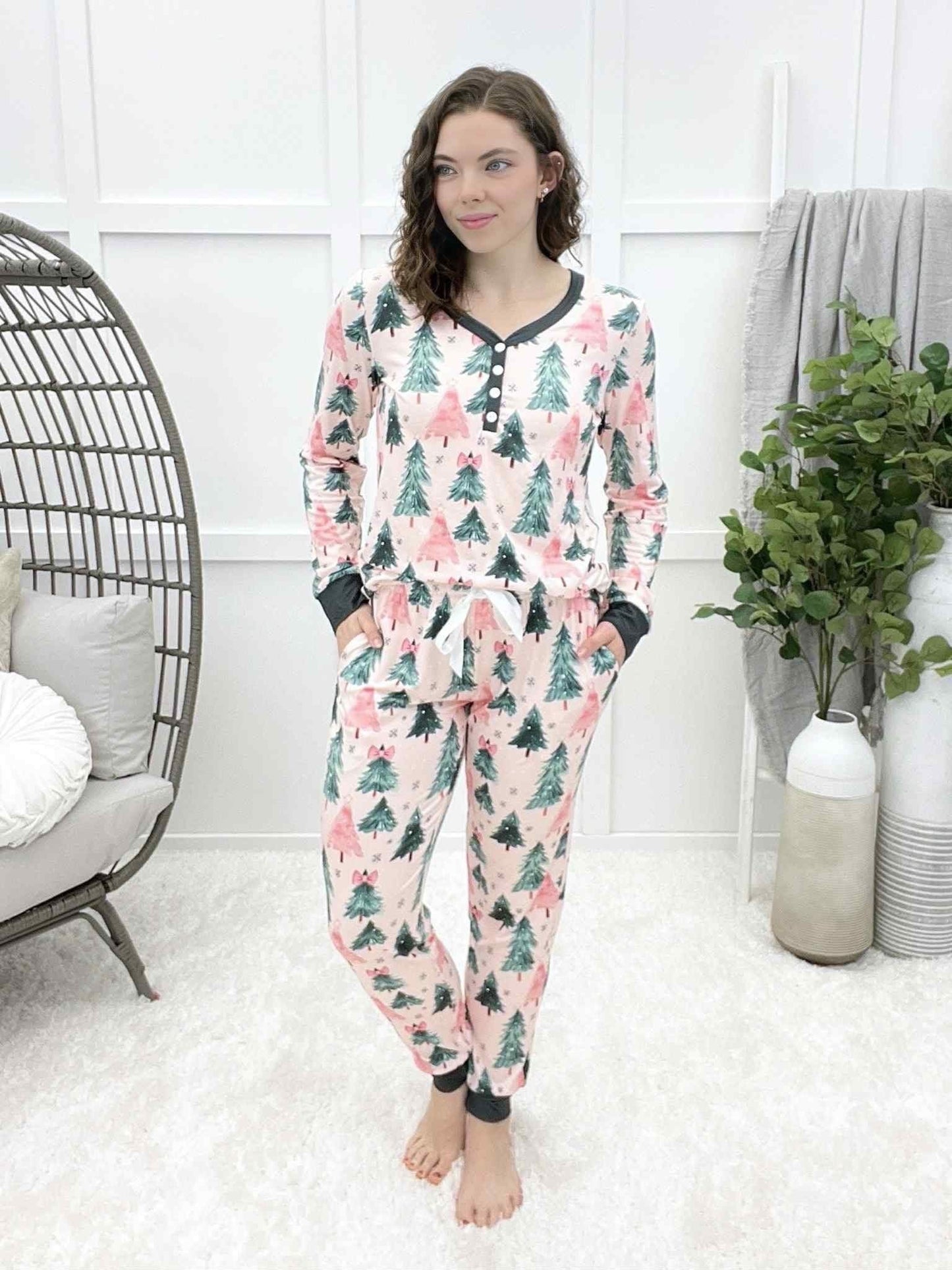 Christmas PJ Preorder - Pink Trees