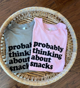Thinking about snacks kids and adults tee PREORDER