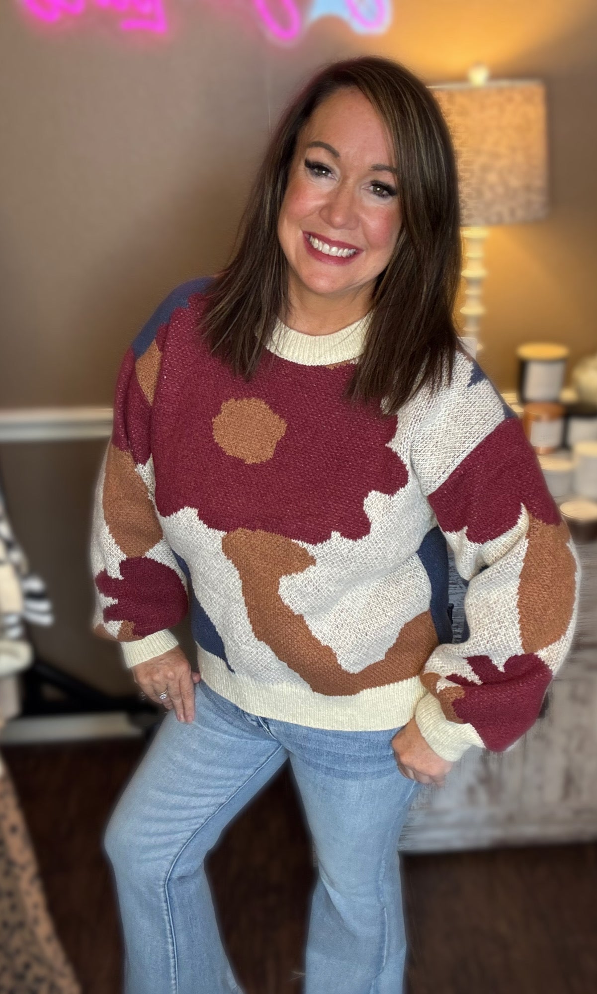 Floral Pullover Sweater