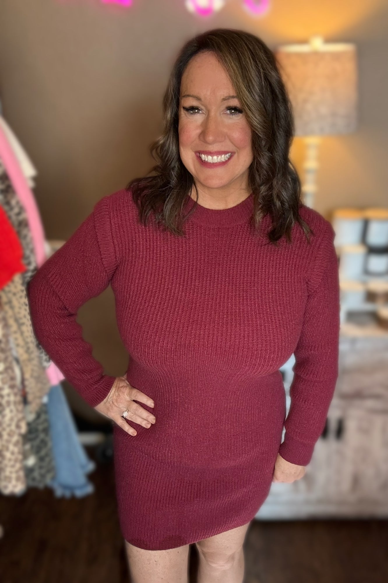 Burgundy Sweater Dress