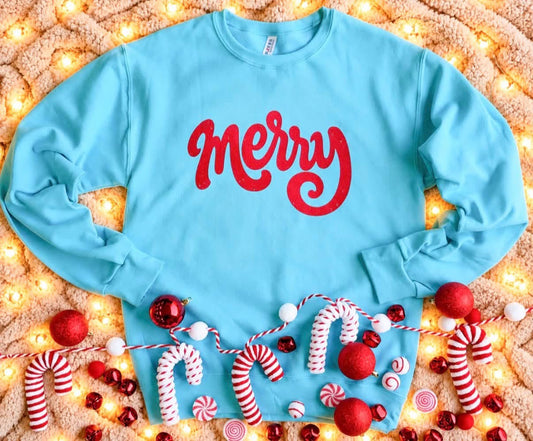 Distressed Merry Sweatshirts PREORDER