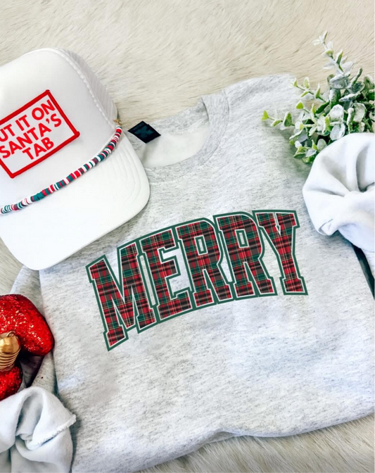 Plaid Merry Sweatshirt PREORDER