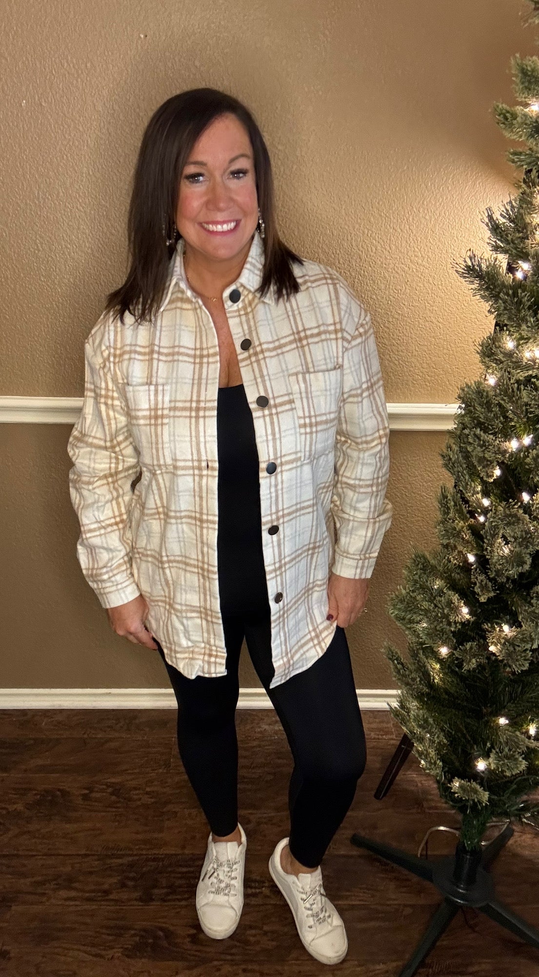 Neutral Flannel Top