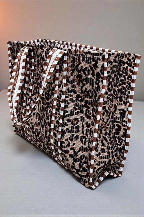 Wild Thing Quilted Leopard Tote Bag