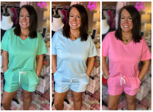 Patchwork Shorts Sets