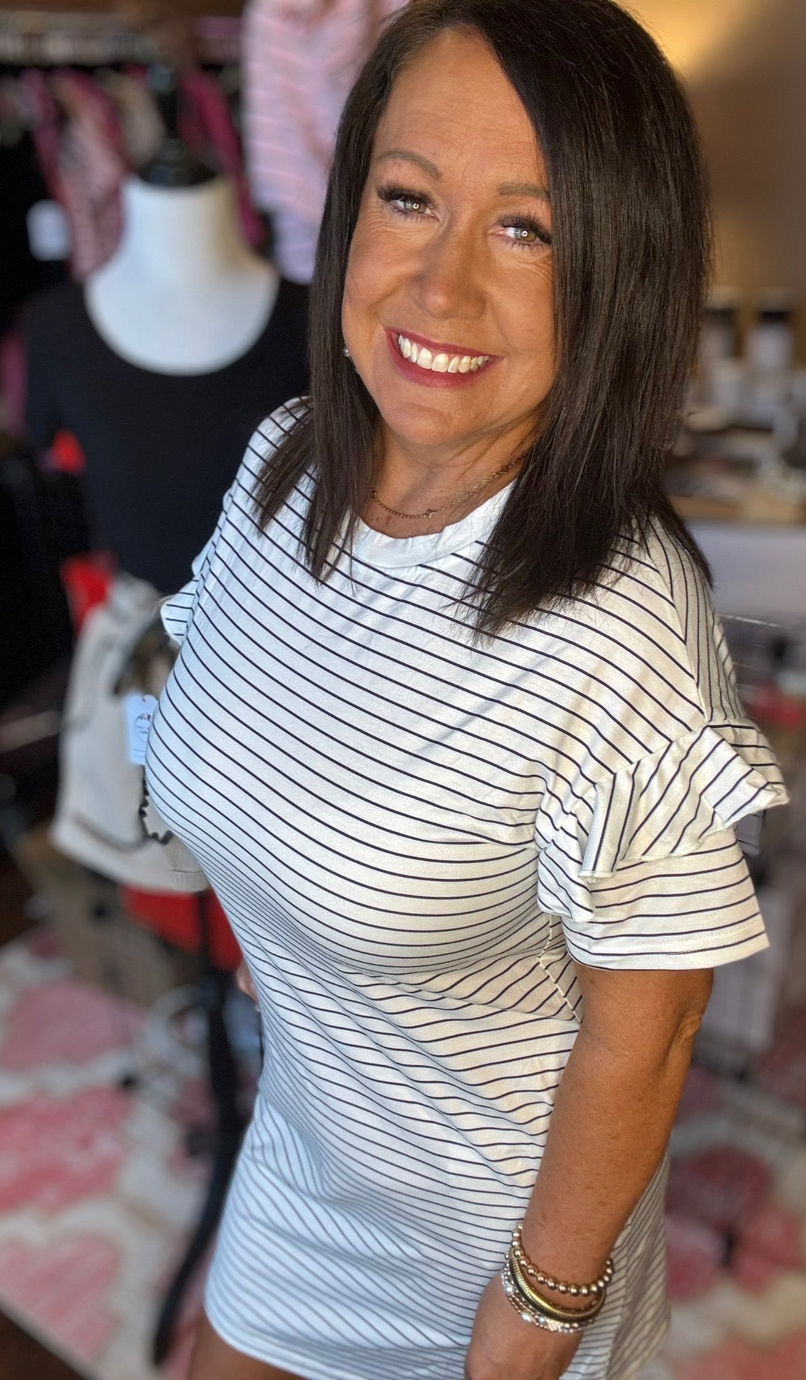 Ruffle Sleeve T-Shirt Shift Dress