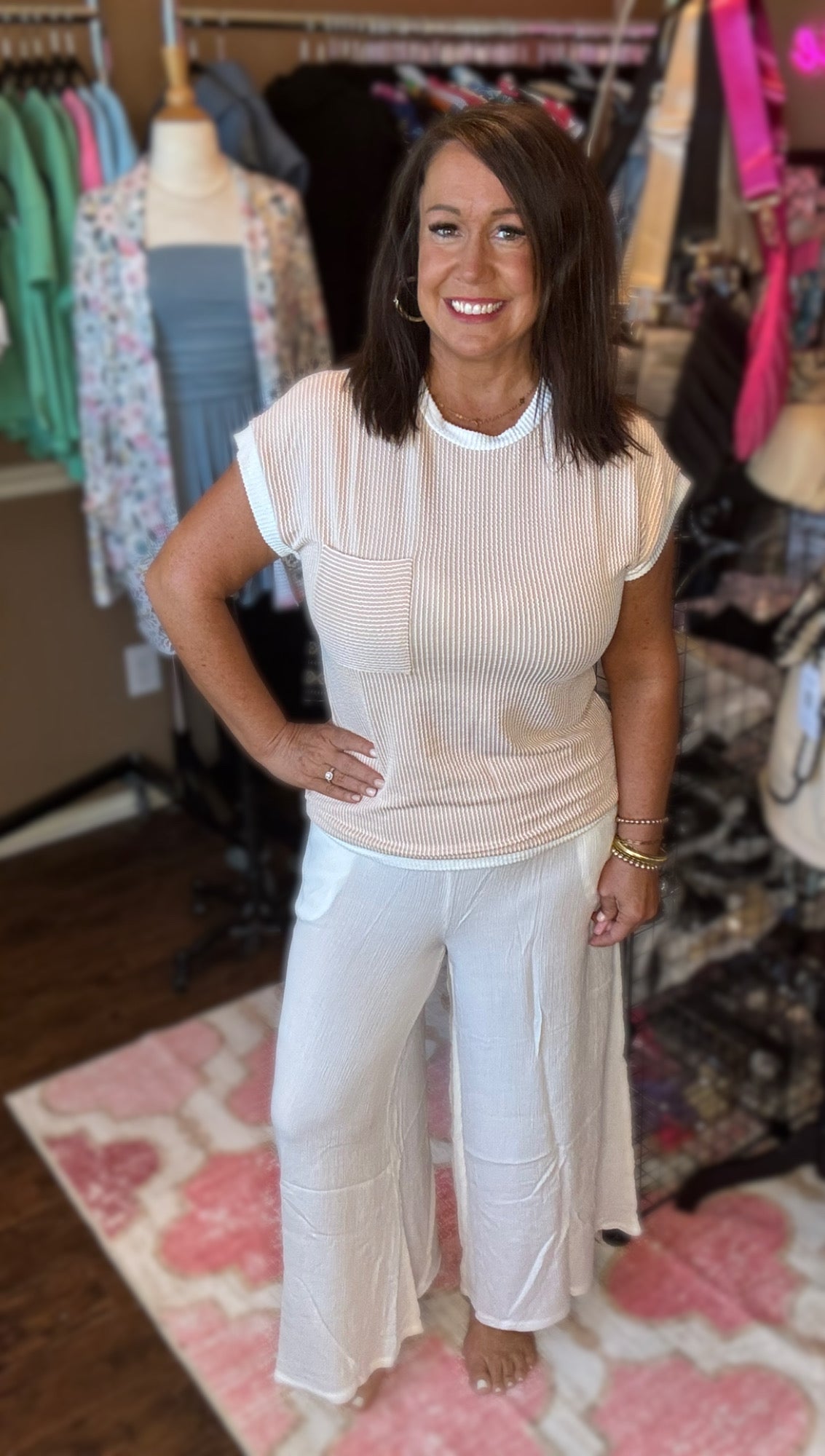 Corded Contrast Top