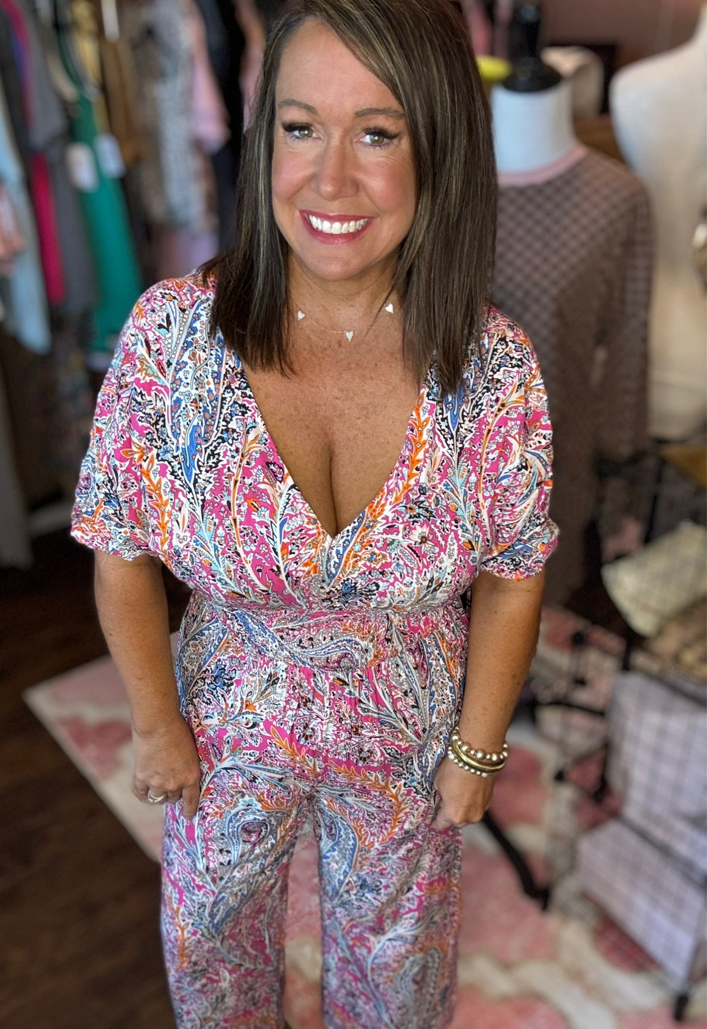 Boho Smocked Waist Jumpsuit