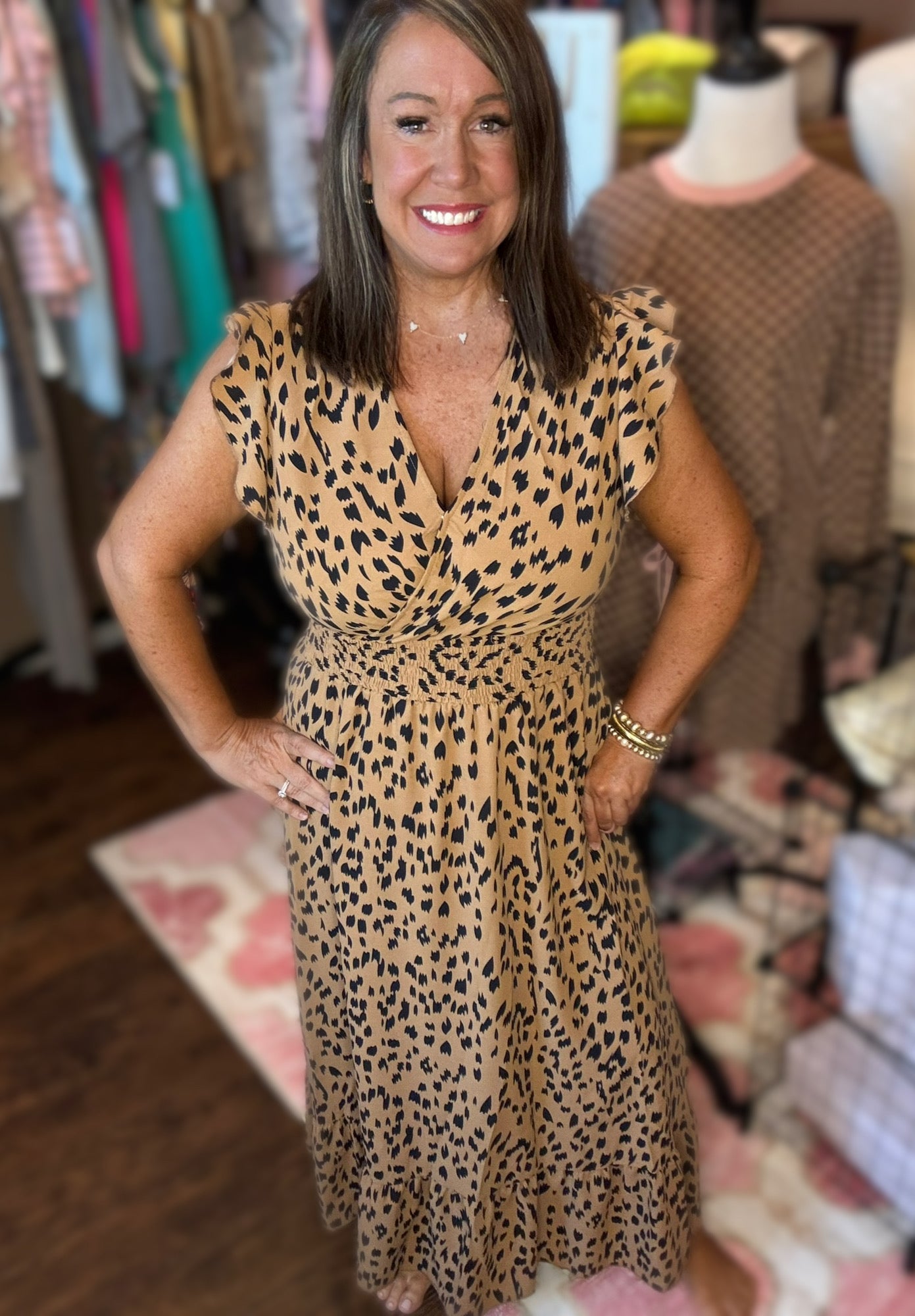 Leopard Ruffle Wrap Dress