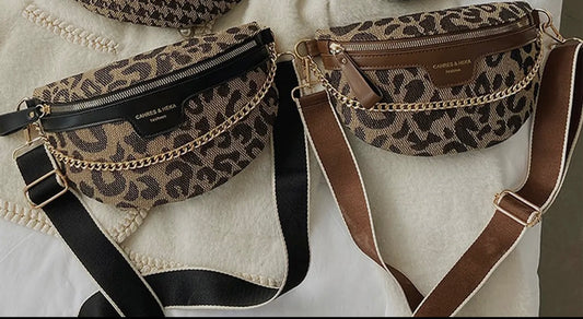 Leopard Crossbody Purse with Chain