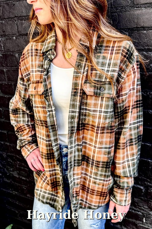 Distressed Flannel Preorder - Hayride Honey