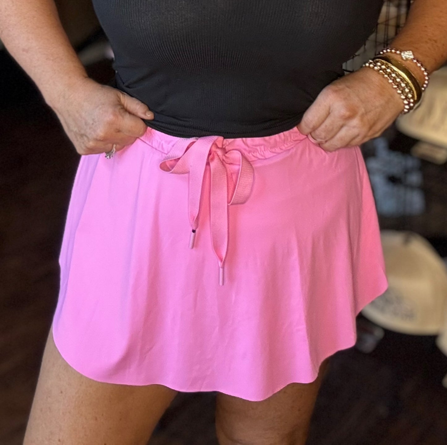 Drawstring Pink Skort