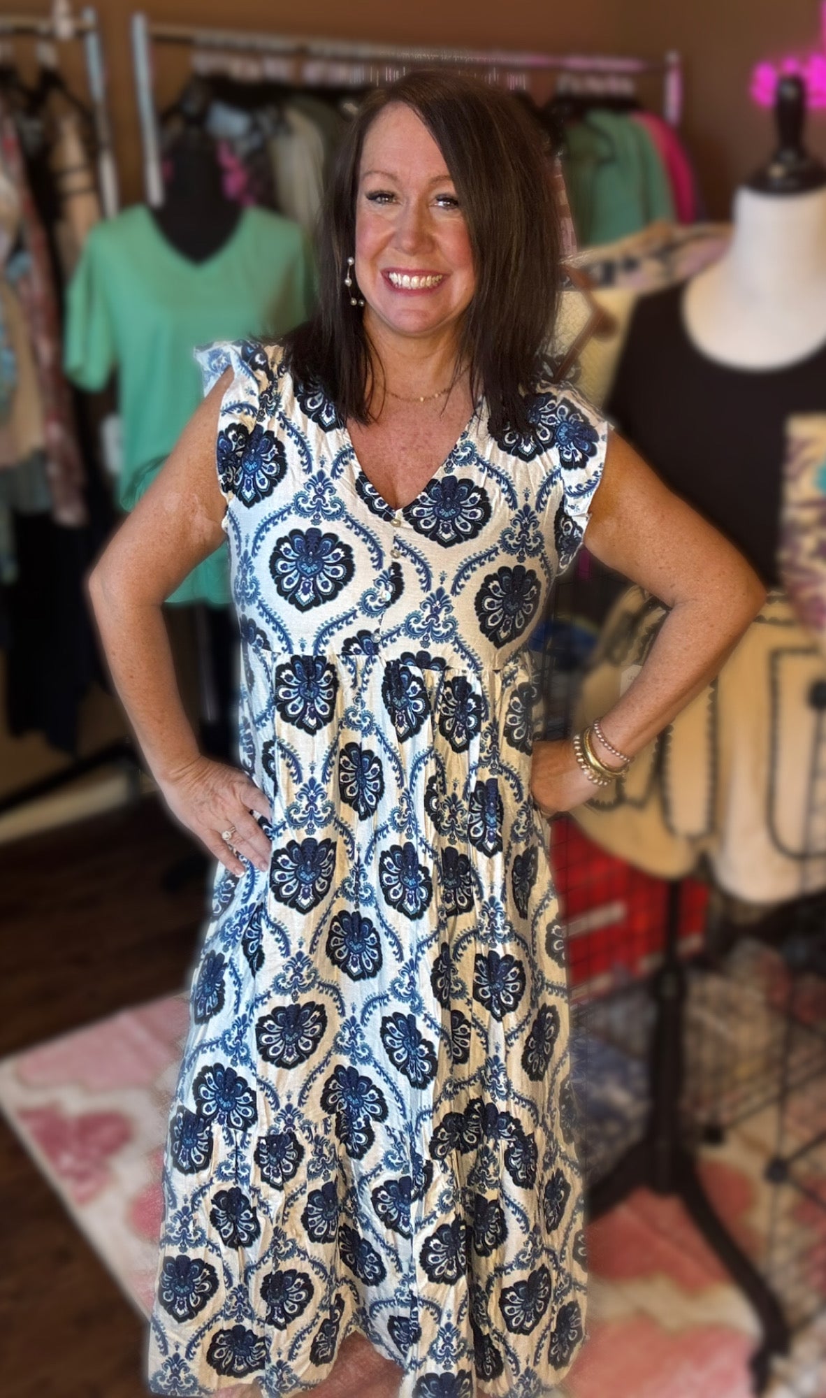 Flutter Sleeve Maxi Dress