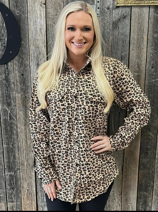 Oversized Leopard Flannel