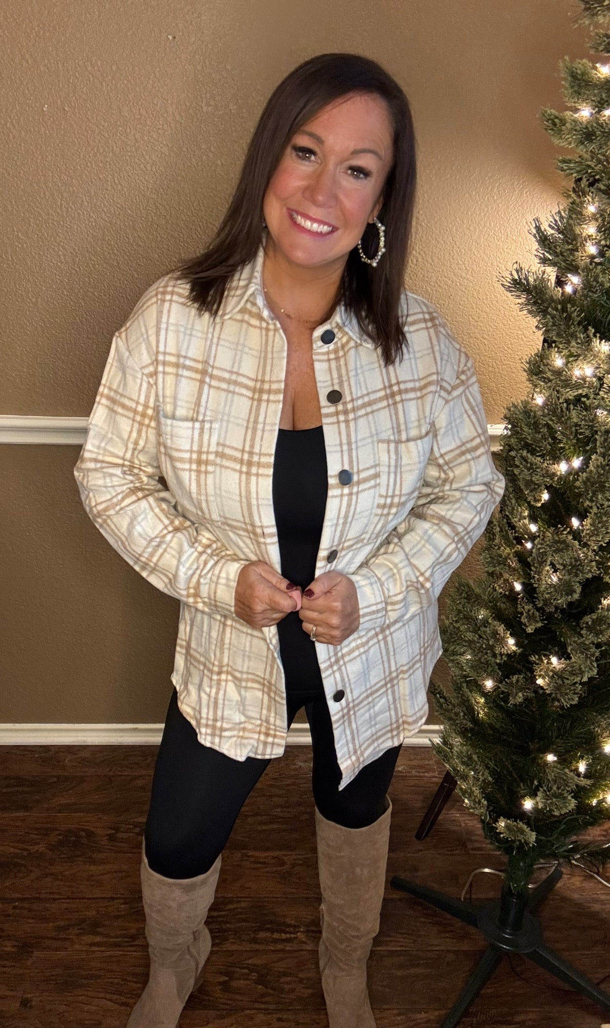 Neutral Flannel Top